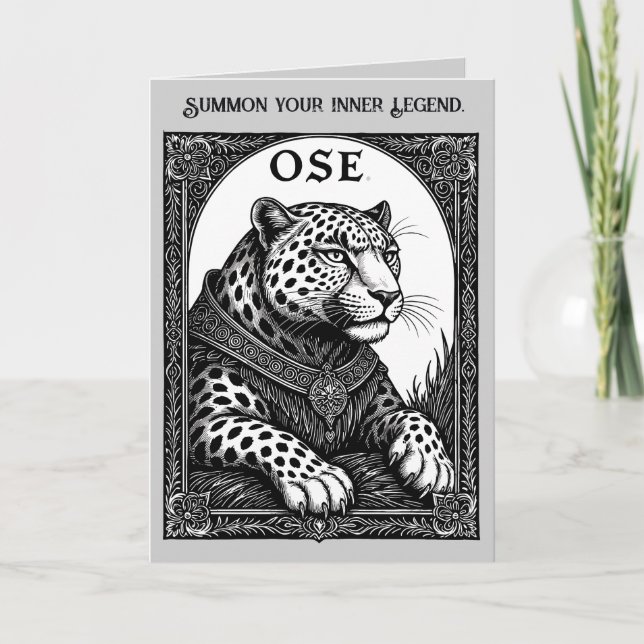 Ose Den Goetiska Leoparden Stiger Upp Kort (Framsida)