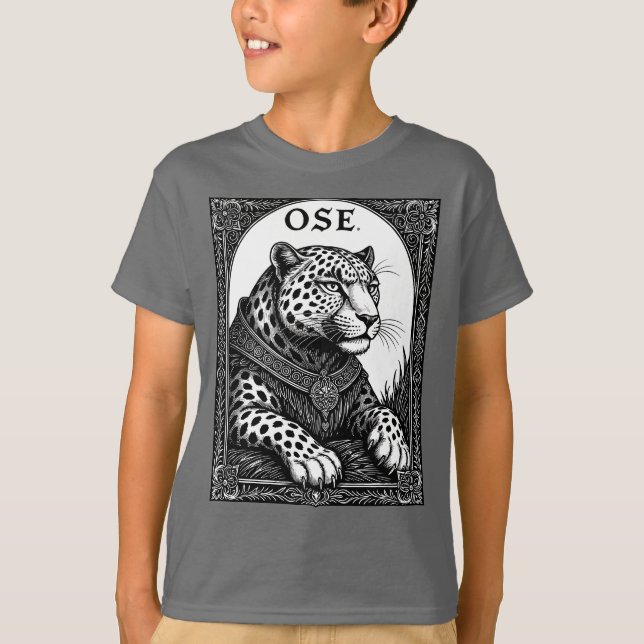 Ose Den Goetiska Leoparden Stiger Upp T Shirt (Framsida)