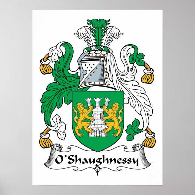 O'Shaughnessy Family Crest Poster (Framsidan)