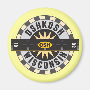 Oshkosh flygplats för WI OSH Magnet