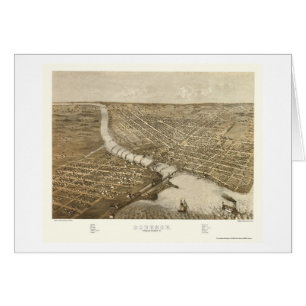 Oshkosh panorama- karta för WI - 1887 Hälsningskort