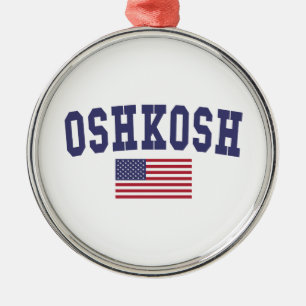 Oshkosh US Flagga Julgransprydnad Metall