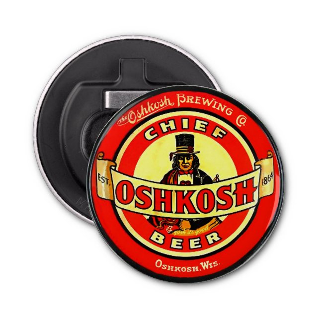 Oshkosh Wisconsin ölflaskaöppnare Flasköppnare (Framsidan)