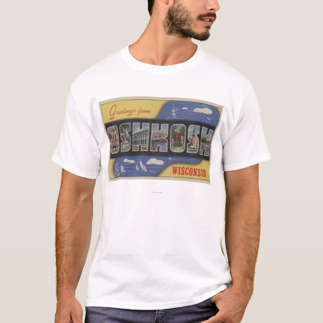Oshkosh Wisconsin - stora brevplatser Tee Shirt (Framsida)