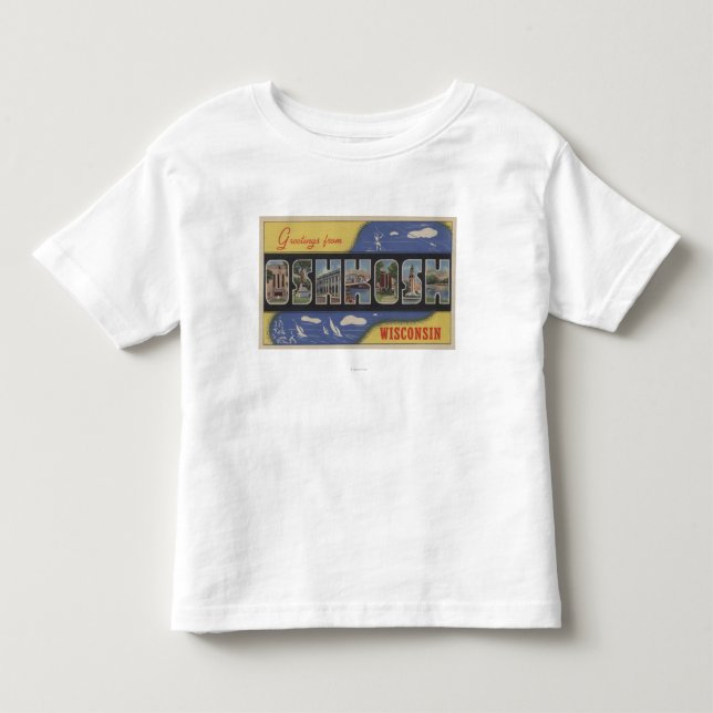 Oshkosh Wisconsin - stora brevplatser Tröja (Framsida)