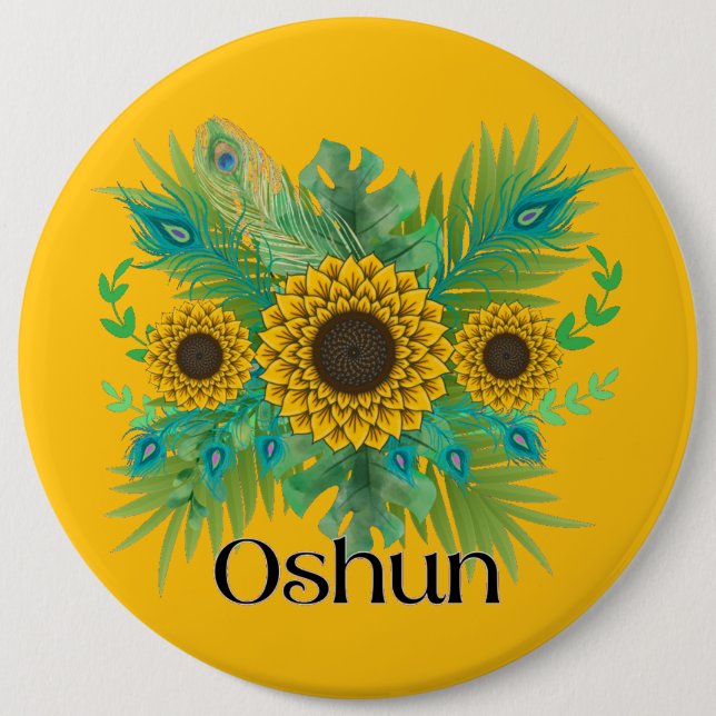 Oshun Goddess SunblomButton Knapp (Framsida)