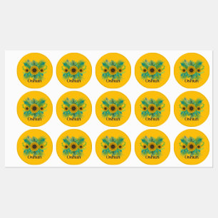 Oshun Goddess SunblommEtiketter Klistermärke