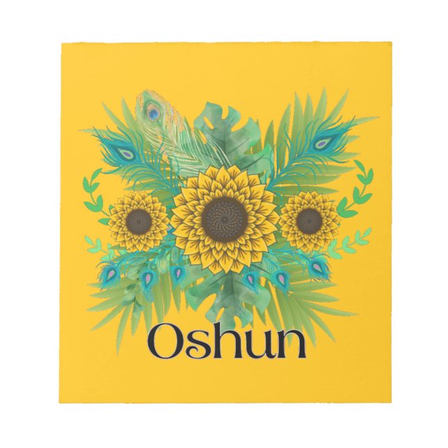 Oshun Goddess Sunblommor Anteckningsblock (Framsida)