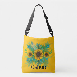 Oshun Goddess Sunblommor Axelväska
