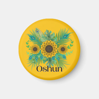 Oshun Goddess Sunblommor Magnet