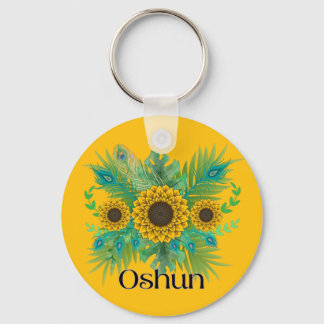 Oshun Goddess Sunblommor Nyckelring