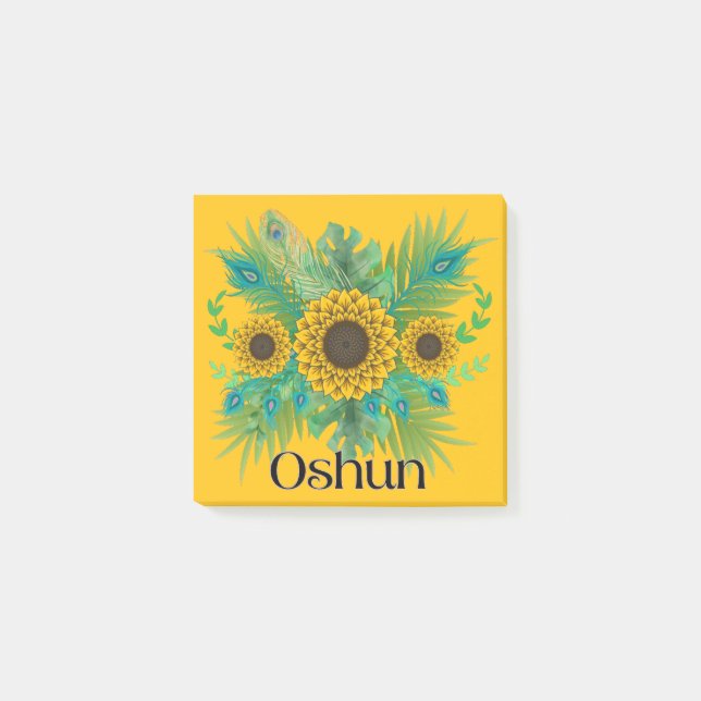Oshun Goddess Sunblommor Post-it Block (Framsida)