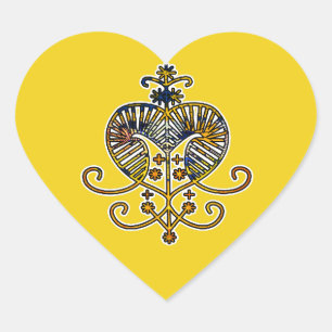 Oshun Goddess Veve Sigil Hjärtformat Klistermärke