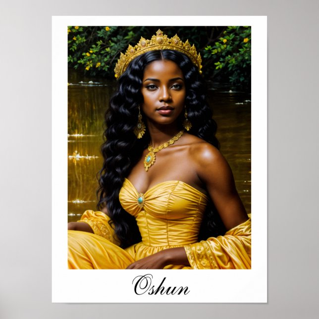 Oshun Orisha - Afrikansk Gudinna Affisch (Framsidan)
