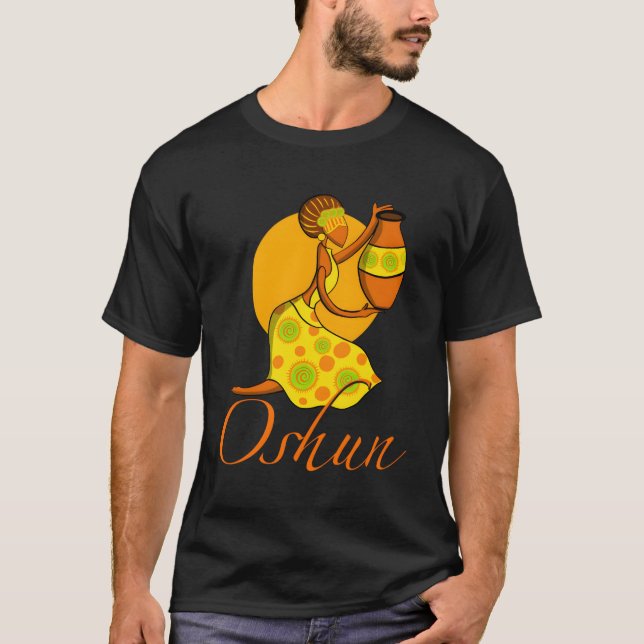 Oshun Orishas Goddess Gudom Oxum Ifa Yoruba Religi T Shirt (Framsida)