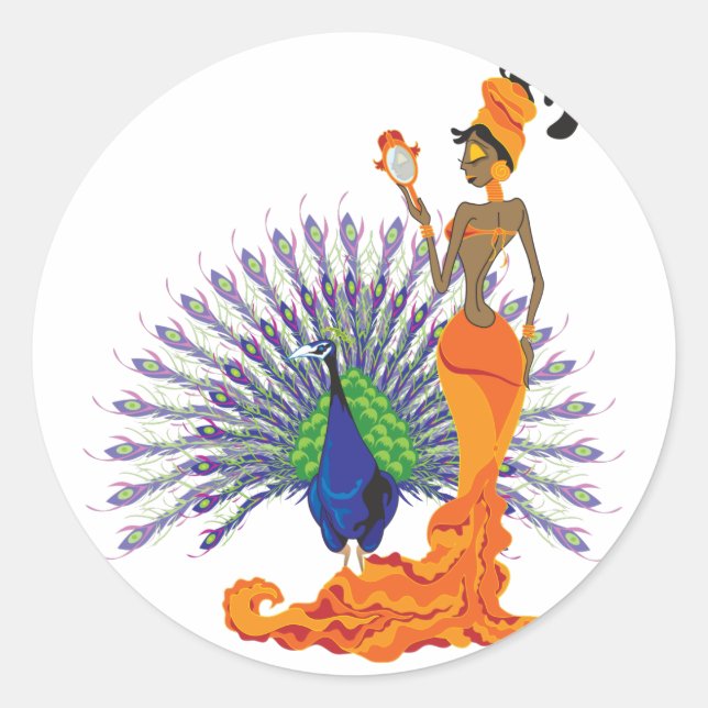Oshun Stickers Runt Klistermärke (Framsida)