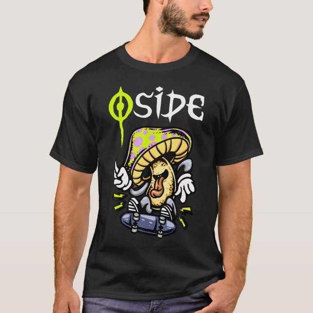 Oside Mushroom Skater - Oceanside Ca - Edgy Urban  T Shirt (Framsida)