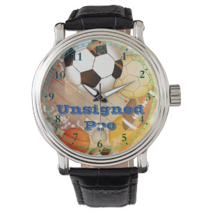 Osignerad Pro svart vintage läderklocka Armbandsur