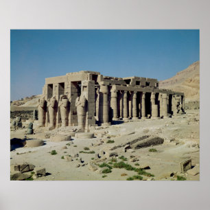 Osiride figurer Ramesses II som flankerar väggar Poster