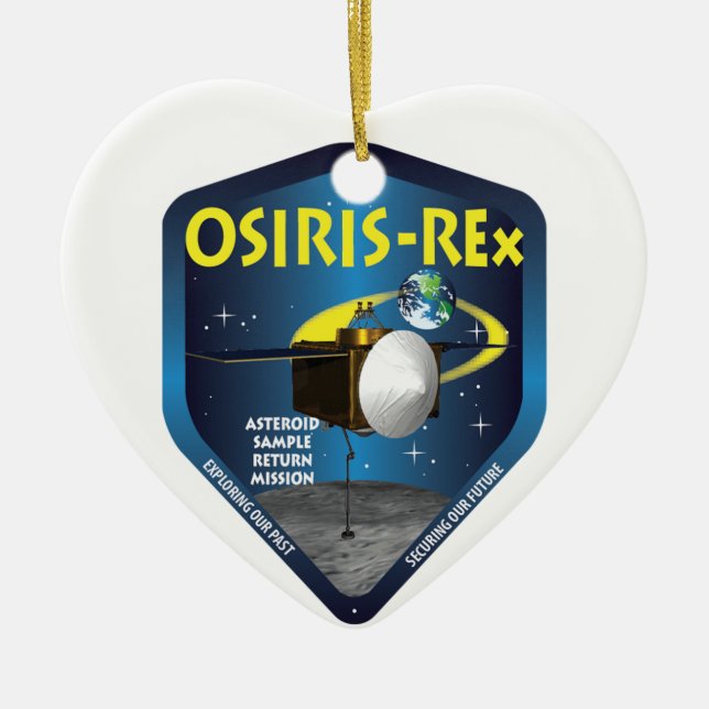 OSIRIS REx Uppdrag Logotyp Julgransprydnad Keramik (Framsidan)