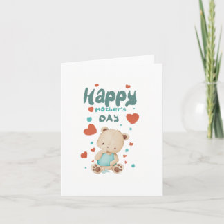 Osito bebé desea feliz día de la madre inbjudan