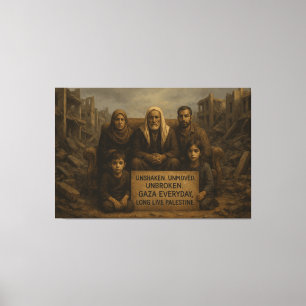 Oskakad. Oflyttad. Obruten. — Gaza Varje dag Canvastryck