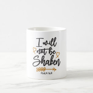 Oskakbar tro - Psalm 16:8 Christian Design Kaffemugg