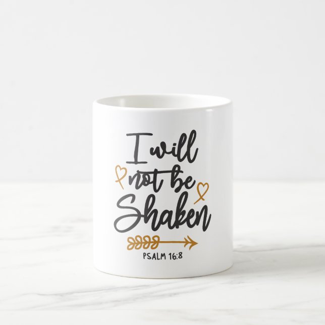 Oskakbar tro - Psalm 16:8 Christian Design Kaffemugg (Center)