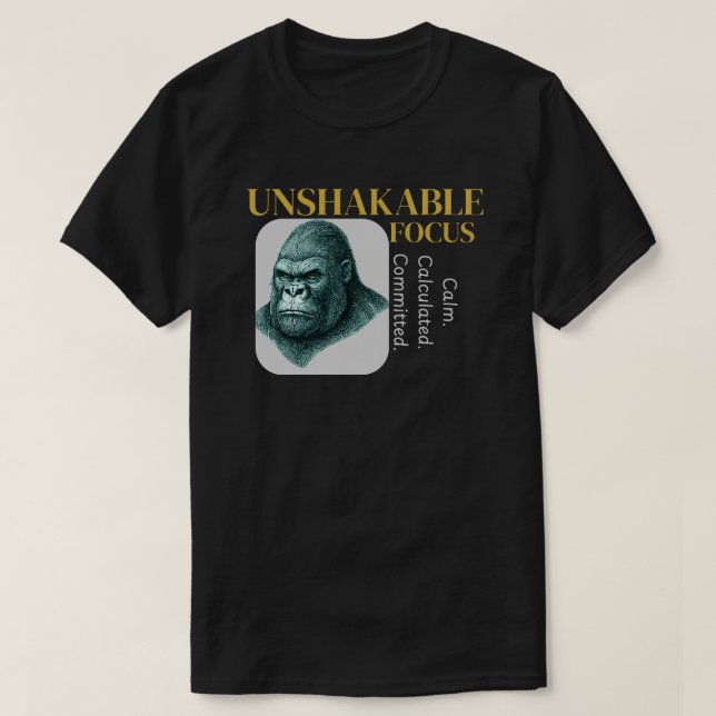 Oskaklig Fokus Gorilla – Elegant Disciplin T Shirt (Design framsida)