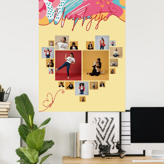 Oskammat Personligt Feminint Fotokollage Poster