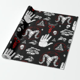 Oskärbar hallomellan alla öga-esoteriska runor röd presentpapper