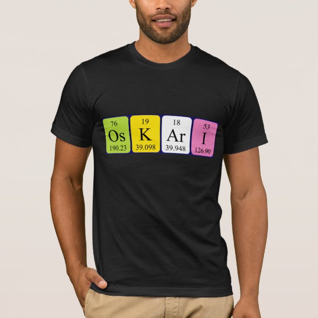 Oskari periodisk skjorta bord namn t-shirt (Framsida)