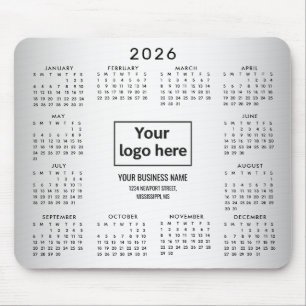 Oskarp Grått Bakgrund Anpassningsbar Logotyp 2026 Musmatta