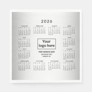 Oskarp Grått Bakgrund Anpassningsbar Logotyp 2026 Pappersservett