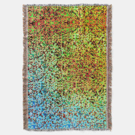 Oskarp grönt och orange, små fyrkanter eller platt filt