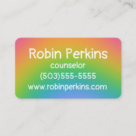 Oskarp regnbåge visitkort