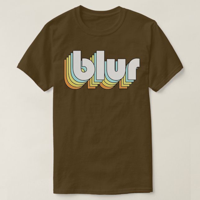Oskärpa, återarmering, typografi, utmattad Stil T Shirt (Design framsida)