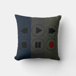 Oskärpa grått grönt svart Tech Icon Rewind Fast Fo Kudde
