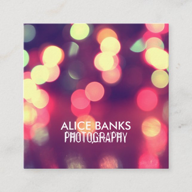 Oskarpa ljusvisitkortar fyrkantigt visitkort (Framsida)