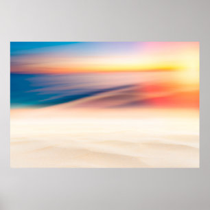 Oskärpa, tropiska solnedgång med bokeh sol light w poster