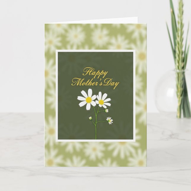 Oskärpt Blommigt Grönt Kort (Framsida)