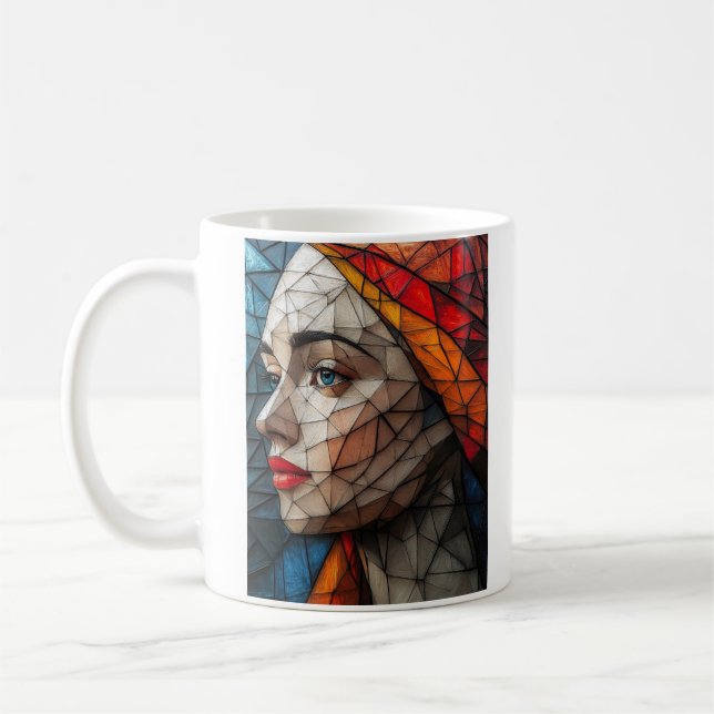 Oskärpt fokus med Geometric Clarity Art Kaffemugg (Vänster)