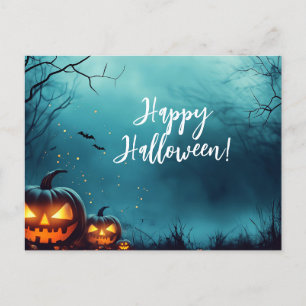 Oskiga pumpor på natten Halloween välkomstkort Vykort