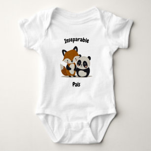 Oskiljaktiga kompisar Räv & Panda - söta djurvänne T Shirt
