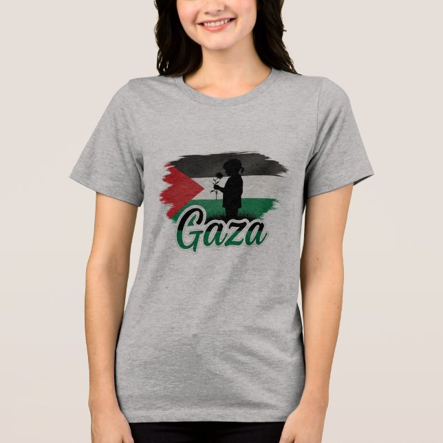 Oskuld i Gaza: en tyst Blommar T Shirt (Framsida)