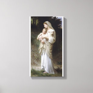 Oskuld Madona Baby Lamb bouguereau Canvastryck