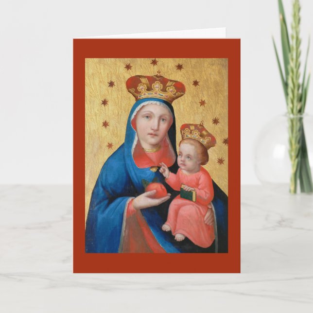 Oskuld och baby Jesus - julkort Helgkort (Framsida)