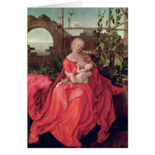 Oskuld och barn "Madonna med irisen", 1508 Hälsningskort