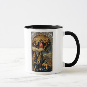 Oskuld och barn med ängelmusiker och Saints Mugg