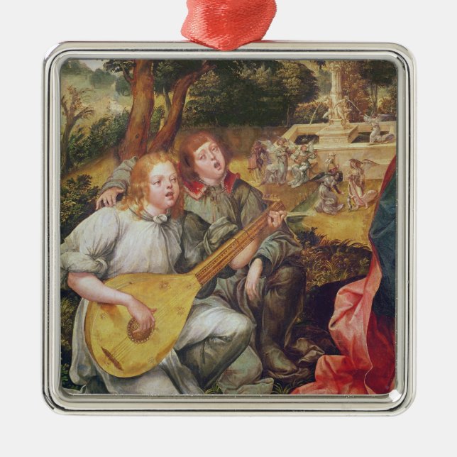 Oskuld och barn med änglar julgransprydnad metall (Framsidan)